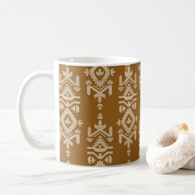 Mug Motif folklorique de l'impression Jamdani (Avec donut)