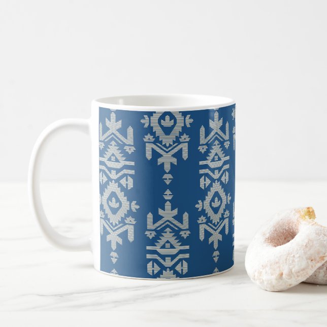 Mug Motif folklorique d'impression Jamdani (Avec donut)