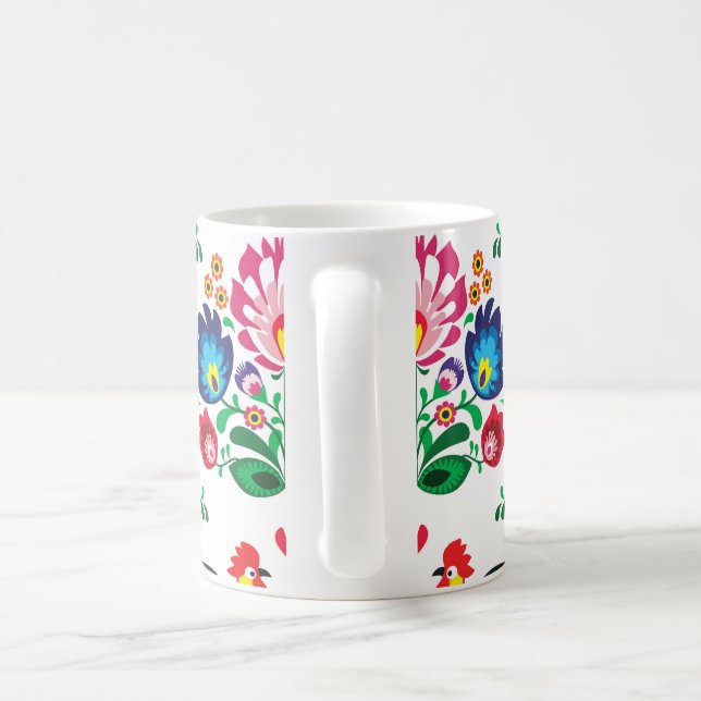 Mug Motif folklorique floral polonais traditionnel de (Poignée)