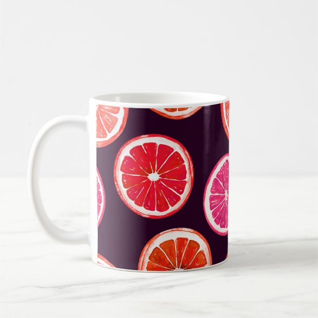 Mug Motif foncé Citrus peint à la main (Gauche)