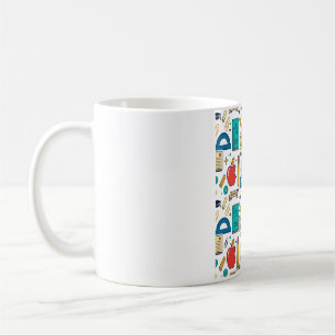 Mug Motif Fournitures Scolaires Enseignant Rétro