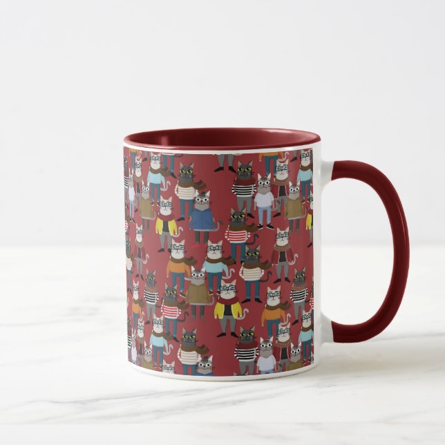 Mug Motif frais de chat de hippie (Droite)