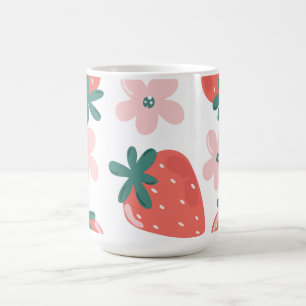 Mug Motif fraise et fleur