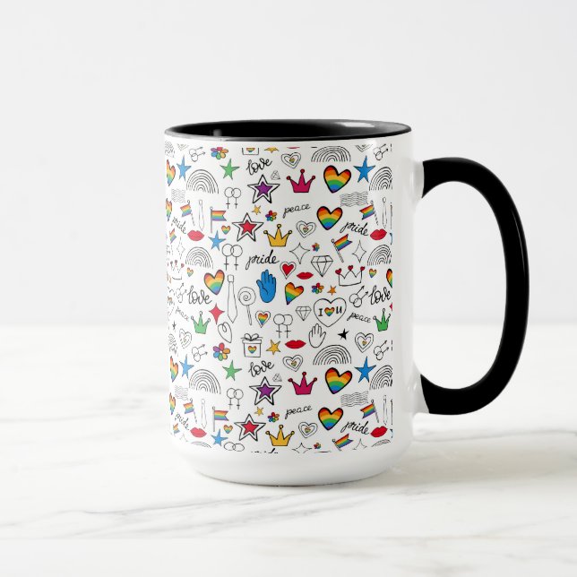 Mug Motif Gay pride Doodle (Droite)