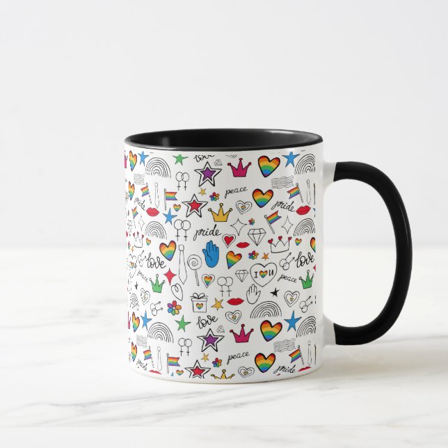 Mug Motif Gay pride Doodle (Droite)