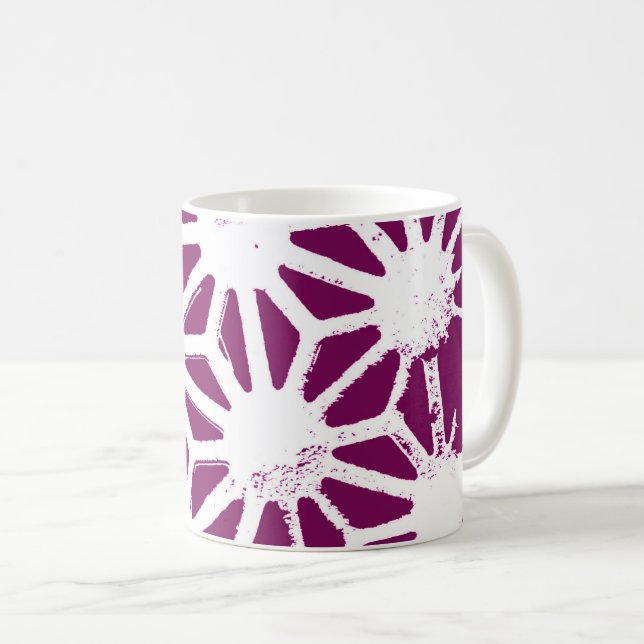 Mug Motif géométrique à baies et blanc (Devant droit)