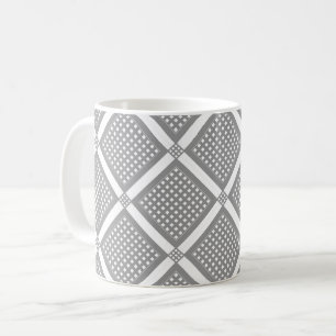 Mug Motif géométrique à carreaux gris et blanc
