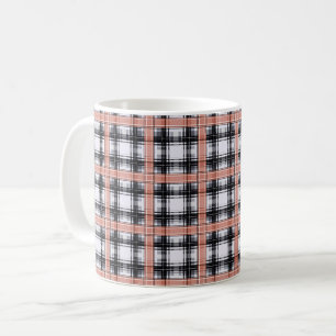 Mug Motif géométrique à carreaux marron à carreaux