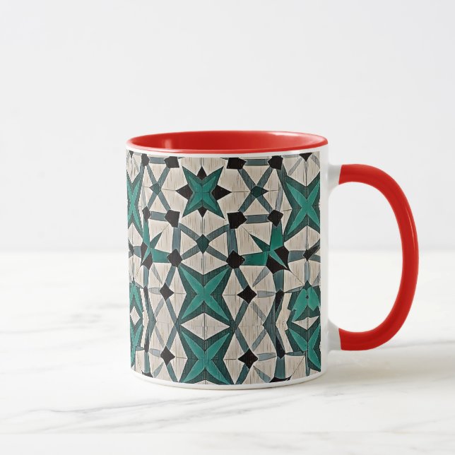 Mug Motif géométrique abstrait à axe émeraude 1284 (Droite)