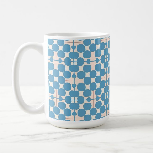 Mug Motif géométrique abstrait bleu et blanc (Gauche)