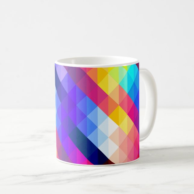 Mug Motif géométrique abstrait de couleur vive (Devant droit)