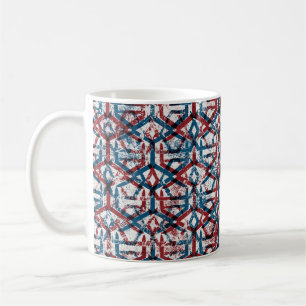 Mug Motif géométrique abstrait en bl rouge plat