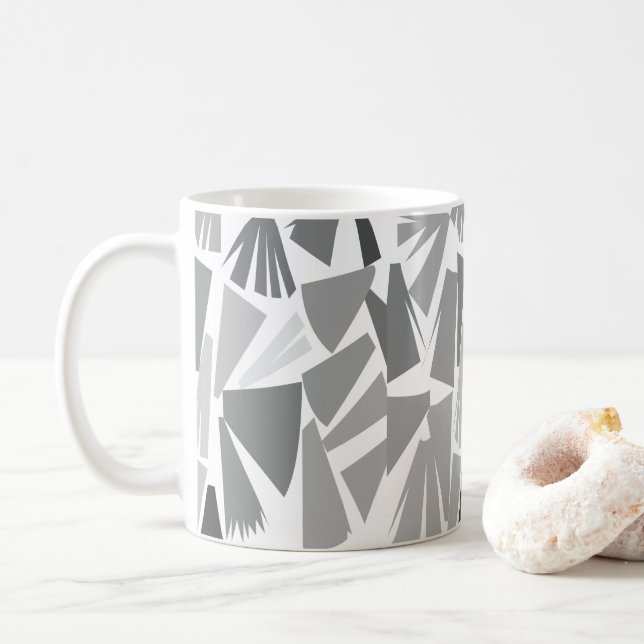 Mug Motif géométrique Abstrait gris moderne (Avec donut)