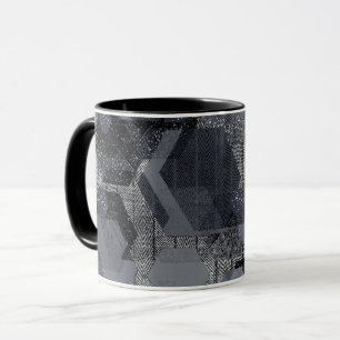 Mug motif géométrique Abstrait, noir et gris.