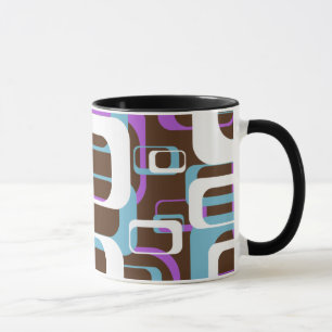 Mug Motif géométrique abstrait rétro des années 60 qui