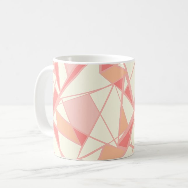 Mug Motif géométrique abstrait rose beige (Devant gauche)