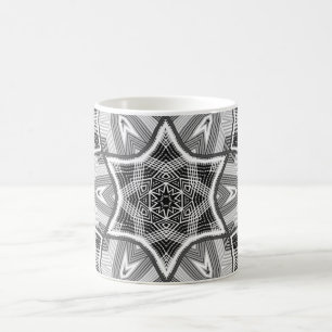 Mug Motif géométrique ajouré blanc-noir