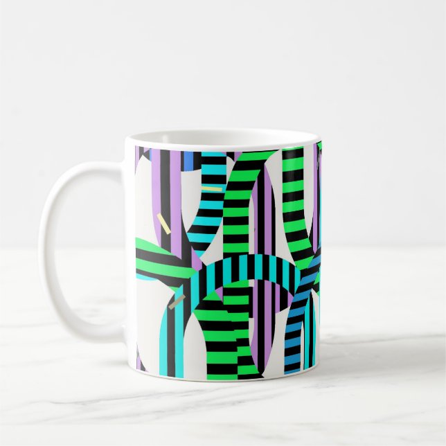 Mug Motif géométrique Bauhaus coloré  (Gauche)