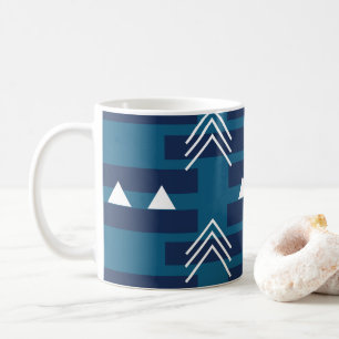 Mug Motif géométrique bleu blanc
