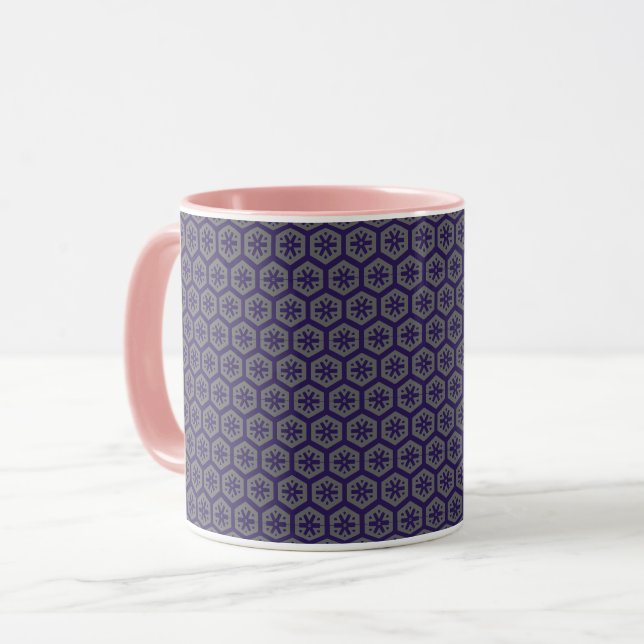 Mug Motif géométrique bleu et gris (Devant gauche)