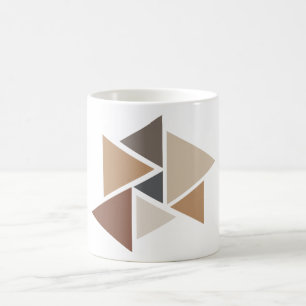 Mug Motif géométrique Brown blanc