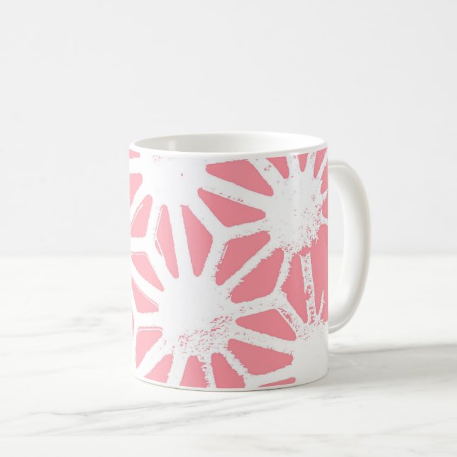 Mug Motif géométrique corail (Devant droit)