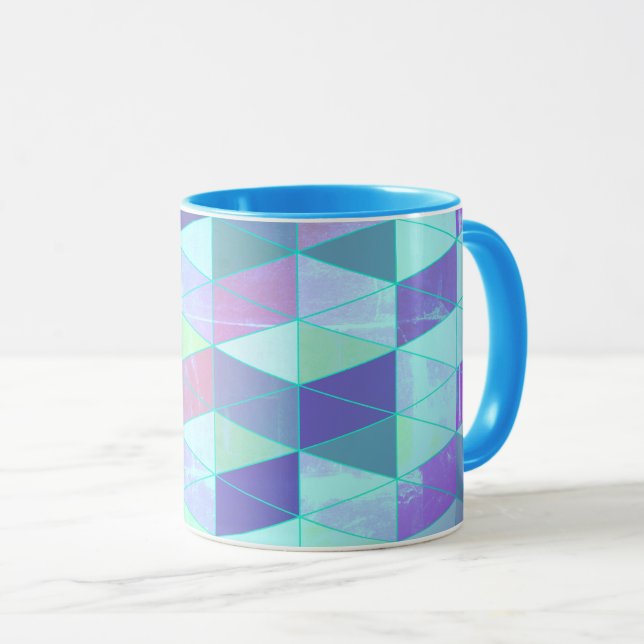 Mug Motif Géométrique Cubes En Triangles (Devant droit)