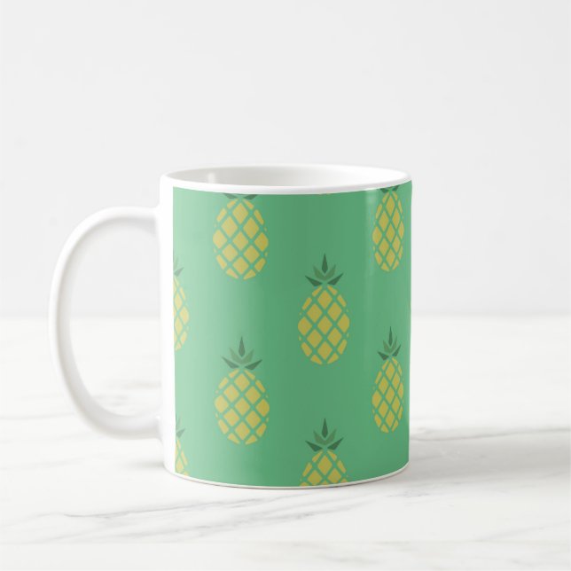 Mug Motif géométrique d'ananas sur fond vert (Gauche)