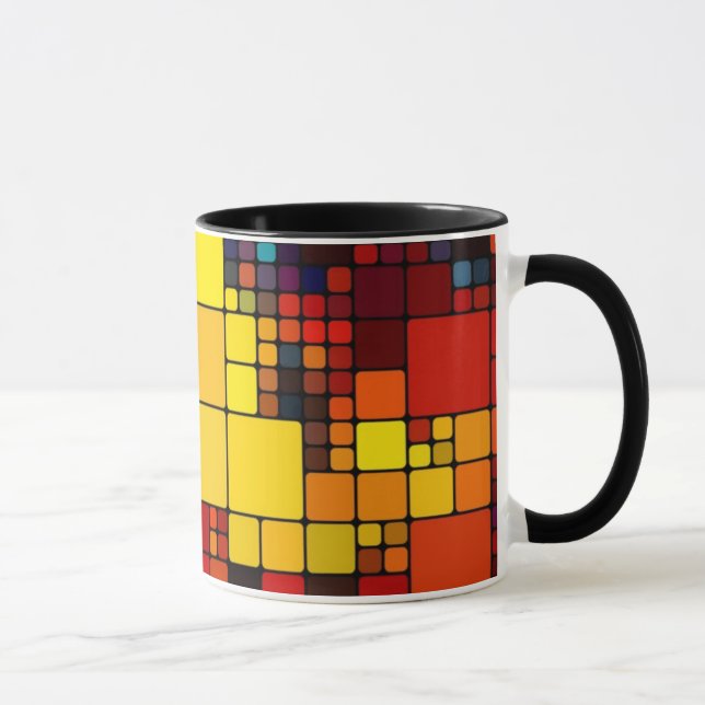 Mug Motif géométrique d'arc-en-ciel vibrant abstrait (Droite)