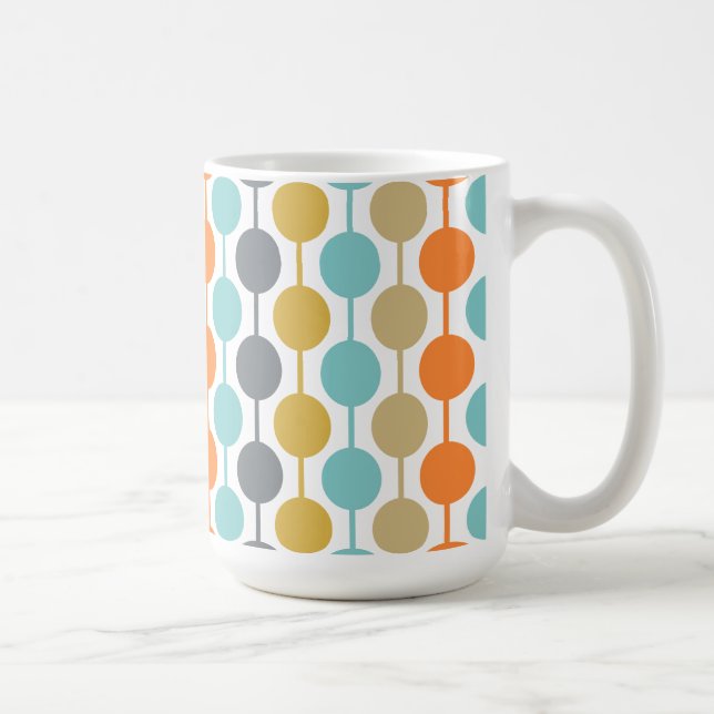 Mug Motif géométrique de cercles rétro modernité du mi (Droite)
