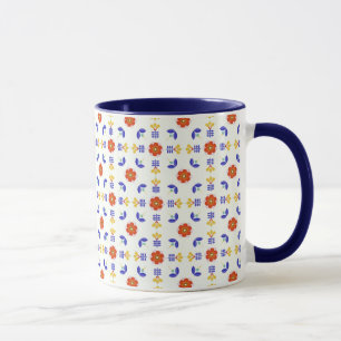 Mug Motif géométrique de fleur au néon d'art popula
