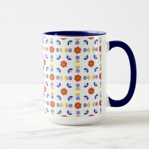 Mug Motif géométrique de fleur au néon d'art populaire