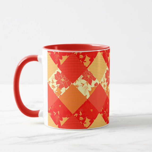 Mug Motif géométrique de patchwork de Noël sans coutur (Gauche)