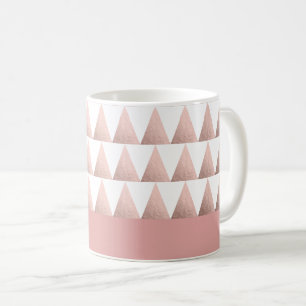 Mug motif géométrique de triangles d'or rose de faux