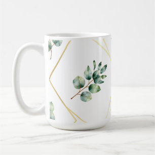 Mug Motif géométrique doré d'eucalyptus