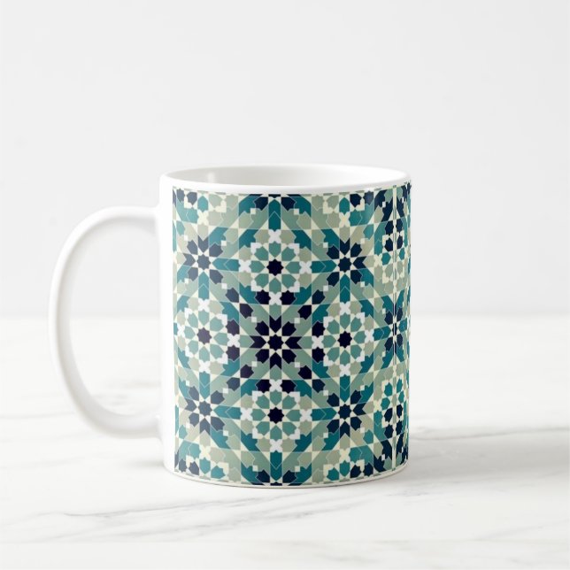 Mug Motif géométrique en couleur verte (Gauche)