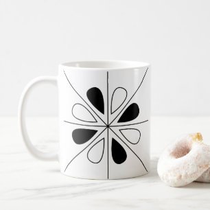 Mug Motif géométrique Floral noir et blanc