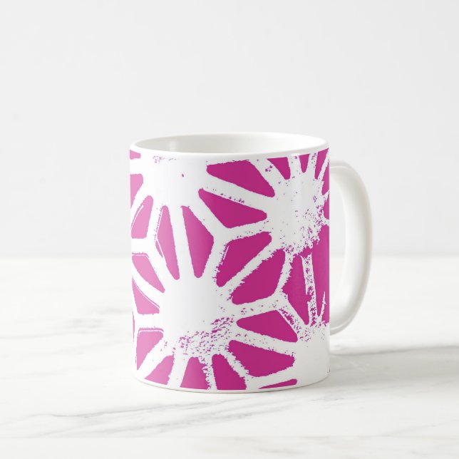 Mug Motif géométrique Fuchsia (Devant droit)