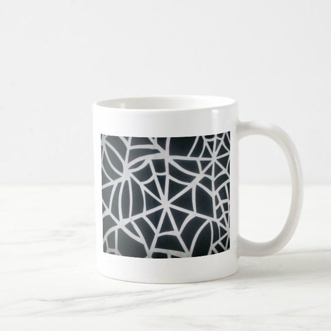 Mug Motif géométrique Gras noir et blanc Spider Web (Droite)