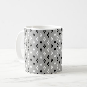 Mug motif géométrique gris noir et blanc fin