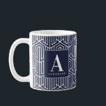 Mug Motif géométrique initial/monogramme<br><div class="desc">Motif géométrique initial/monogramme. Modifiez la couleur de l'arrière - plan pour customiser.</div>