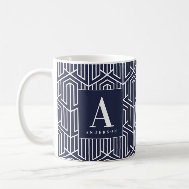 Mug Motif géométrique initial/monogramme (Gauche)