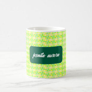 Mug Motif géométrique jaune et vert vif