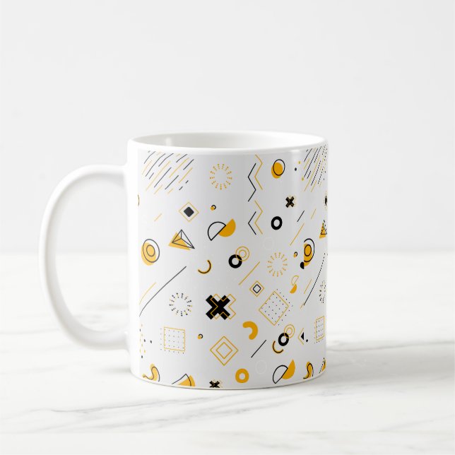 Mug Motif géométrique jaune noir moderne (Gauche)