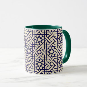 Mug Motif géométrique marocain bleu islamique