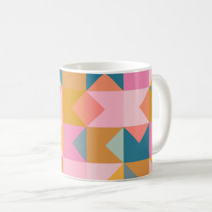 Mug Motif géométrique mignon en rose Turquoise et jaun