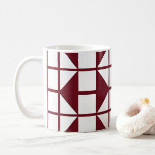 Mug Motif géométrique moderne rouge blanc