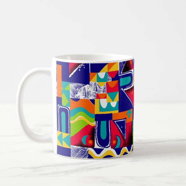 Mug Motif géométrique moderne transparent (Gauche)