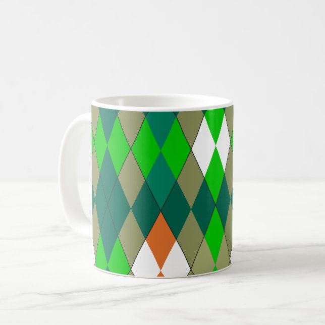 Mug Motif géométrique multicolore losanges minimalisme (Devant gauche)