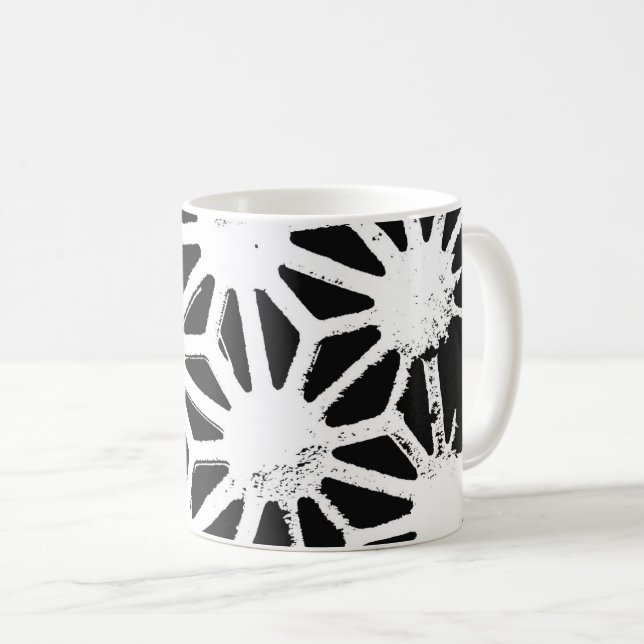Mug Motif géométrique noir et blanc (Devant droit)